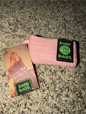 Barts Pink Woven Zip Pouch with Green Logo Patch